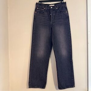 Levi’s Premium Ribcage Strait Ankle Jeans in black rose wash